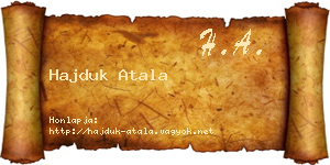 Hajduk Atala névjegykártya